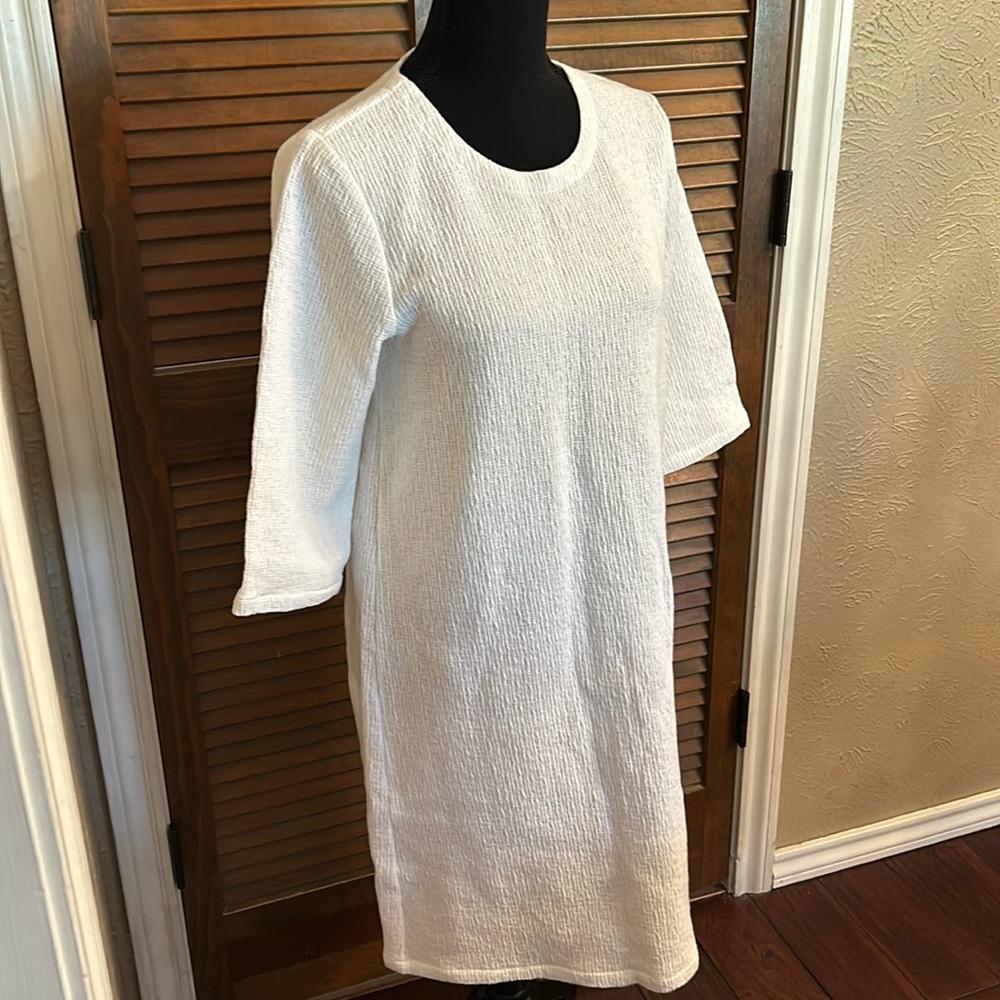 Eileen Fisher textured White Dress